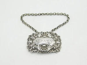George IV Sterling Silver Shell Pattern Sherry Decanter Label Antique 1821 - Picture 1 of 4