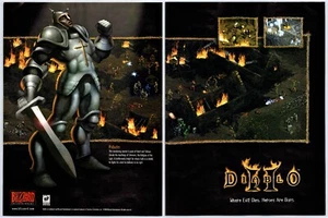 Anuncio impreso vintage 2000 Diablo II 2 PC juego RPG Paladín póster promocional original - Imagen 1 de 4