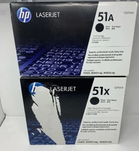 2 count hp Laserjet 51A & 51X Black Toner Genuine - Picture 1 of 10