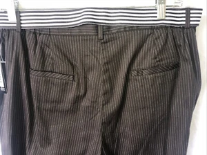 Neu mit Etikett Larry Levine Damen Stretch Plus Caprihose 20 W Baumwolle Elasthan braun gestreift - Bild 1 von 9