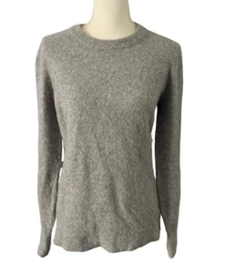 Minnie Rose Women's Cashmere Blend Crew Neck Sweater in Grey Size M - Picture 1 of 6
