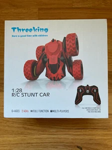 ThreeKing RC Stunt Car Toy for Kids Age 6+, 4WD 2.4Ghz Double Sided 360° NEW Red - Picture 1 of 4