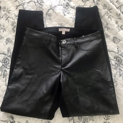 Banana Republic Sloan Faux Leather Panel Pants 6 EUC - Image 1 of 4