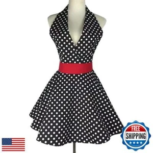 Violet Mist Sexy Retro Aprons for Women - Cute Vintage Polka Dot Skirt Dress - Picture 1 of 5