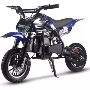 MotoTec Alien Gas Bike 50cc 2-Stroke in Blue Kids' Off-Road Dirt Bike - Picture 1 of 5