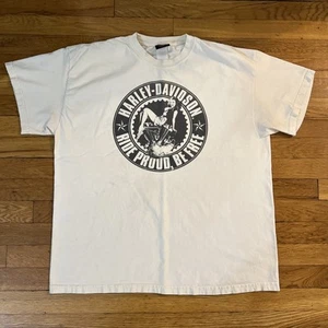 Harley Davidson weißes Motorrad T-Shirt Nashua New Hampshire Herren Größe XL Y2K - Bild 1 von 7
