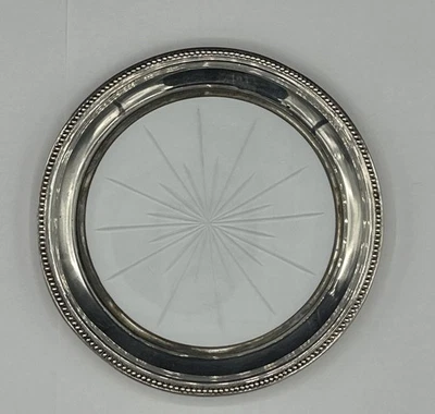 "Montaña rusa vintage Frank M Whiting de plata esterlina y cristal champán-vino 5 1/4""" Foto 1 de 4