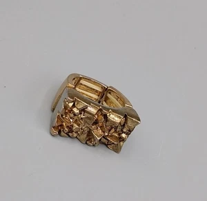 Anillo elástico pepita vintage tono dorado para hombre años 80 90 pieza llamativa joyería audaz - Imagen 1 de 8