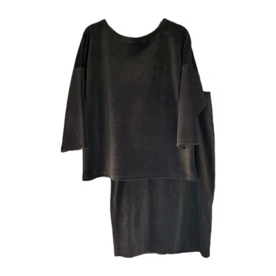 J Jill 2 ПК юбка комплект L коричневый ребристый бархат тянуть на карандаш эластичной Midi карьера - Изображение 1 из 4