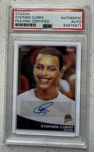 2009 Topps Stephen Curry Rookie RC Sticker #321 Autograph PSA / DNA - Picture 1 of 3