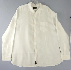 Jachs New York 100% Linen Shirt Men XXL White Oxford Darjeeling Luxe Classic Fit - Picture 1 of 10
