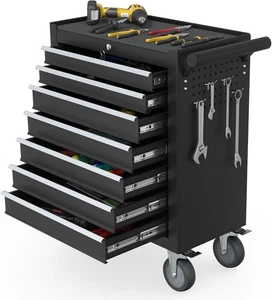 7-Drawer Rolling Tool Chest, Tool Box with 4 Wheels and Drawers, High Capacity D - Picture 1 of 8