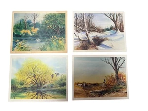 Sherm Pehrson Wildlife Prints 1976 Set 4 Fasan Fish Mallard Ducks Reh - Bild 1 von 5