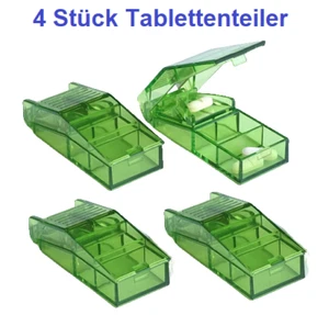 4 x Pillenteiler Medikamentenbox Pillenschneider Tablettenteiler Pillendose NEU - Bild 1 von 17