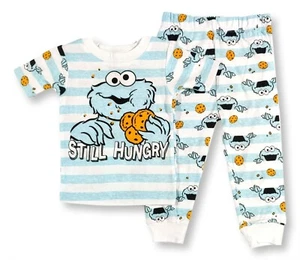 Cookie Monster Pajamas 9 Months Baby Boys 2-Piece Short Sleeve Shirt Pant PJs - Picture 1 of 3