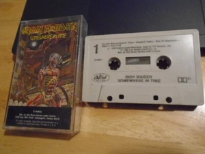 RARE OOP U.S CLUB EDITION Iron Maiden CASSETTE TAPE Somewhere in Time 1986 metal - Picture 1 of 2