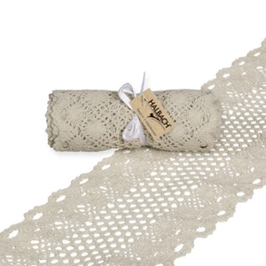 Tischläufer Häkelspitze Boho Vintage linnen natur 12 x 180 cm Tischdeko Hochzeit - Bild 1 von 2