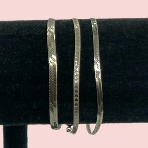 Vintage Italienische Sterling Silber Armbänder 3 Stück 925 Italy Fischgrät Herzen - Bild 1 von 24