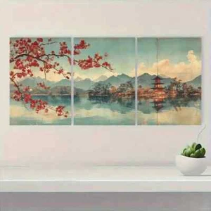 3pcs Plum Blossom at Kameido by Utagawa Hiroshige Metal Print Ready to Hang Art - Imagen 1 de 8