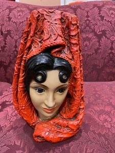 Vintage 1966 Marwal Chalkware Spanish Lady Senorita Statue - Bild 1 von 9