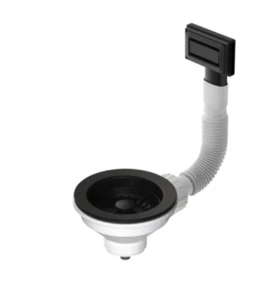 PILETTA BASKET ANTRACITE CON TROPPO PIENO E CESTELLO DA 90 PER LAVELLO D.11/2″ - Foto 1 di 1