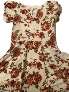 Vestido floral beige y rojo para niñas de Lily Bleu talla 4 (A2) - Imagen 1 de 4