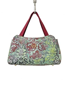 Afrodita Mujeres Bolso Cartera Verde Rojo Mango Floral Poliéster Tono Dorado ... - Imagen 1 de 24