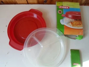 Plato de cocina dividido para microondas Pyrex Pronto con tapa con clip 25 cm rojo/transparente - Imagen 1 de 6