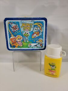 Vintage 1985 JIM HENSONS MUPPET BABIES TIN LUNCHBOX COMPLETE With KERMIT THERMOS
