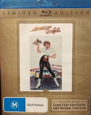 American Graffiti Blu-Ray- Limited Edition Artwork Poster (Region B) VGC - image 1 of 2