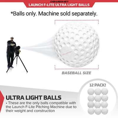 PowerNet Launch F-lite Ultra Light Dimpled Practice Balls for Pitching Machine - Image 1 of 3