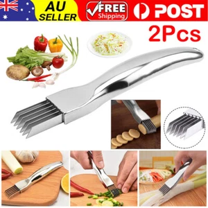 2X Stainless Steel Scallion Spring Onion Vegetable Shredder Slicer Knife Cutter - Picture 1 of 11
