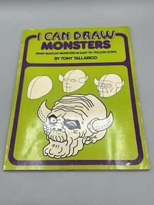 Vintage 1981 I CAN DRAW MONSTERS By Tony Tallaric Halloween Spooky Book - Imagen 1 de 4