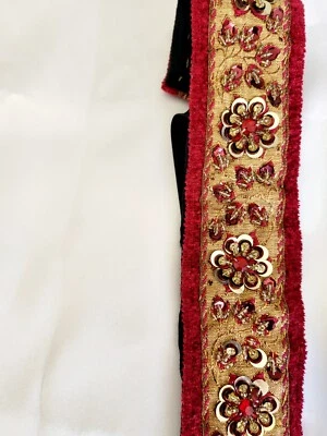 Embroidered headbands,maroon,lastic,stretch,party,wedding,beads,sequin - Image 1 of 4