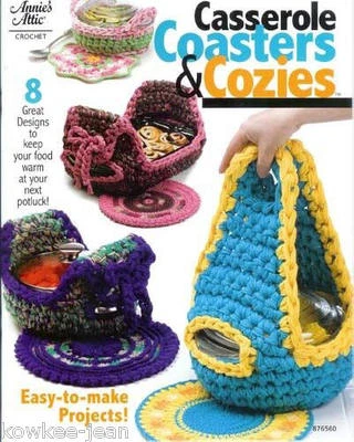 Rag crochet pattern: casserole carriers coasters cozies - Image 1 of 2