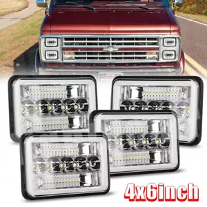 4x Fit Chevrolet G10 G20 G30 1978-1991 4x6" LED Headlights HI-LO DRL Beam - Bild 1 von 12