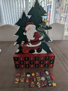 Calendario Avvento Natale Babbo Natale Albero Ornamenti 24" Costco Kirkland Vintage - Foto 1 di 6