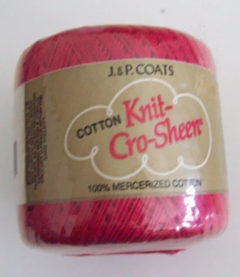 J & P Coats Knit-Cro-Sheen Mercerized Cotton 150 Yards Spanish Red Color 126 NEW - Image 1 of 3
