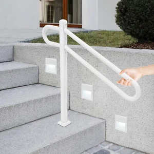 Outdoor Stair Railing For 1-3 Step Stairs Fit Porch Outdoor Saftey Handrial - Picture 1 of 16