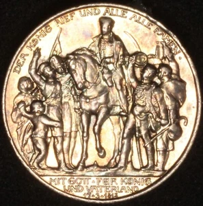 GERMANY Prussia 2 Marks - 1913 Declaration of war against Napoleon Brooch - Picture 1 of 2