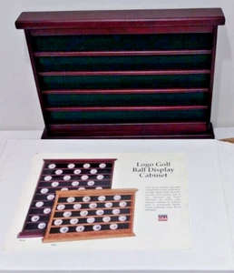 NOS Vintage Cherry Wood 50 Golf Ball Display Cabinet Shelf/Wall Mount Open Front - Picture 1 of 5