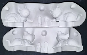 Molde de fundición antideslizante de cerámica vintage Scioto S-588 gatitos acostados - Imagen 1 de 7