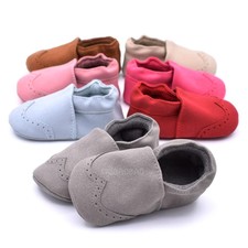 Baby Infant Boy Girl Soft Sole Nubuck Leather Fringe Moccasins Shoes 0-18 Months