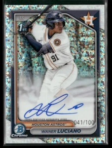 2024 Bowman Chrome Prospect Auto Speckle Refractor Waner Luciano /100 - Bild 1 von 2