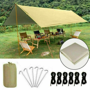Camping Tent Tarp Hammock Shelter Waterproof Shade Cover Lightweight Rain Fly - Picture 1 of 16