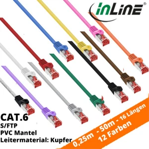 Netzwerk Patchkabel Inline Cat 6 0,25m - 50m 1 Gbps Kupfer S/FTP LAN 12 Farben - Bild 1 von 26