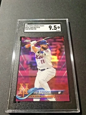 2018 Topps Chrome Update HMT51 Jose Bautista Pink Refractor SGC 9.5 - Image 1 of 2