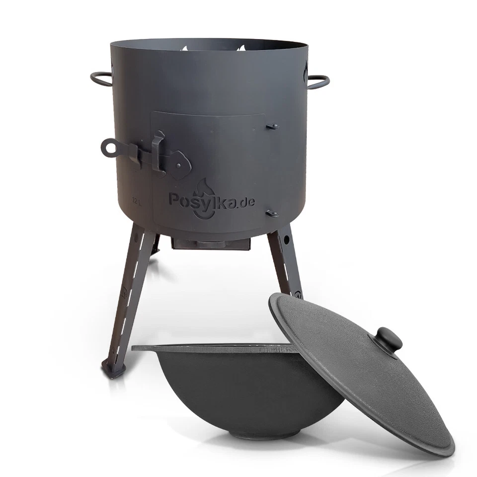 Gusseisen Kazan 12 L Kasan Казан mit Feuerofen Utschak Ø 40 cm. Учак Учаг Uchag - Bild 1 von 1