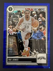 2023-24 Panini NBA Hoops Premium Stock #165 Tre Jones Blue Prizm 21/75 - Picture 1 of 3