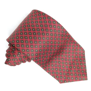Vintage Polo Ralph Lauren Mens Tie Necktie Medallion Foulard Red Green Christmas - Picture 1 of 4